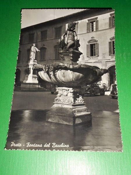 Cartolina Prato - Fontana del Bacchino 1954 #1