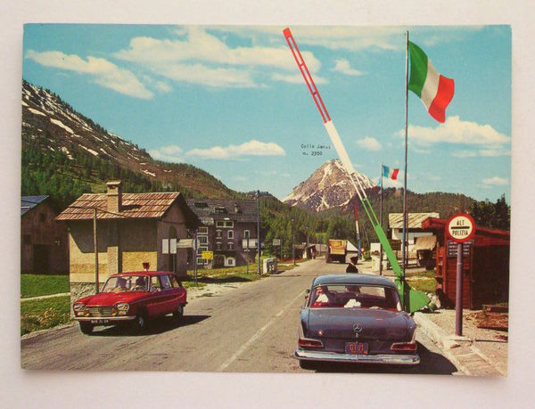 Cartolina Clavière - Frontiera italo francese 1970