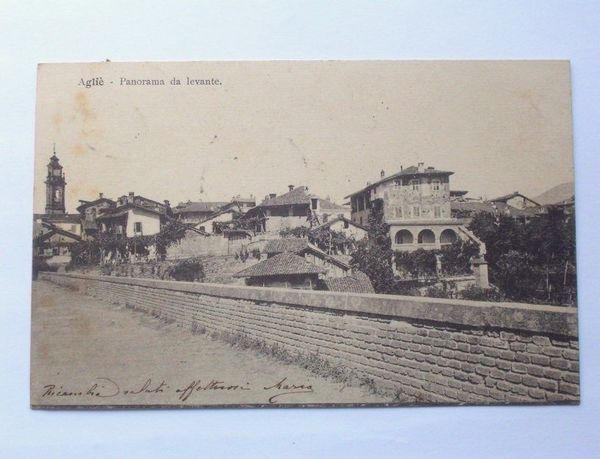 Cartolina Agliè ( Torino ) - Panorama da levante 1901