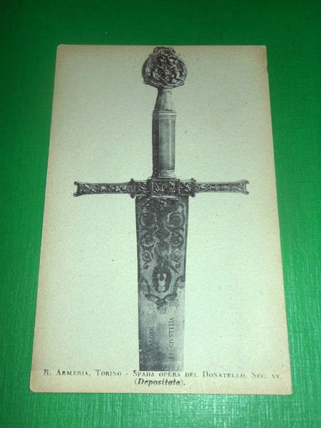 Cartolina Torino - Reale Armeria - Spada opera del Donatello