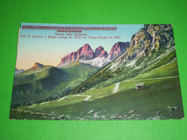 Cartolina Dolomiti - Col di Rodella e Sasso Lungo 1936