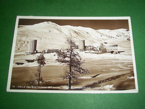 Cartolina Colle del Sestrières - Scorcio panoramico 1934