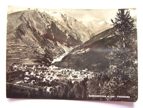 Cartolina Bardonecchia - Panorama 1952