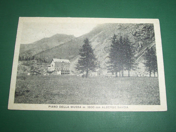 Cartolina Pian della Mussa con Albergo Savoia 1934