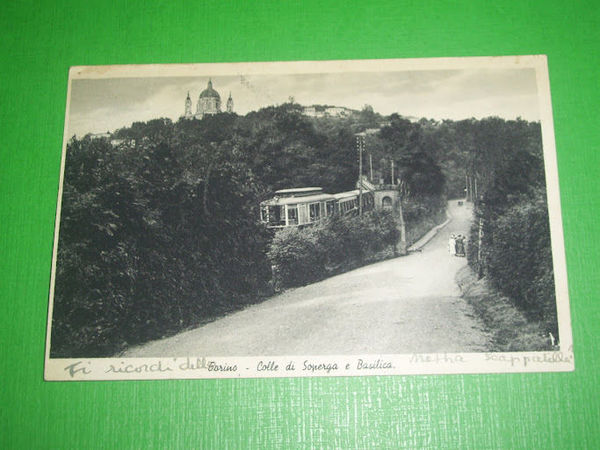 Cartolina Torino - Colle di Superga e Basilica 1933