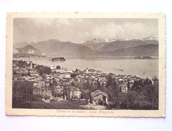 Cartolina Stresa e Isole Lago Maggiore - Panorama 1919