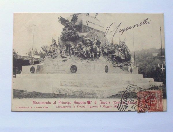 Cartolina Torino - Monumento a Amedeo di Savoia 1902