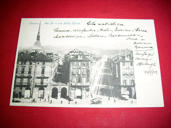 Cartolina Torino - Via Po della Zecca 1902