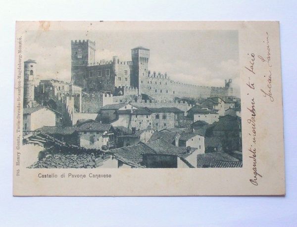 Cartolina Castello di Pavone Canavese ( Torino ) 1901