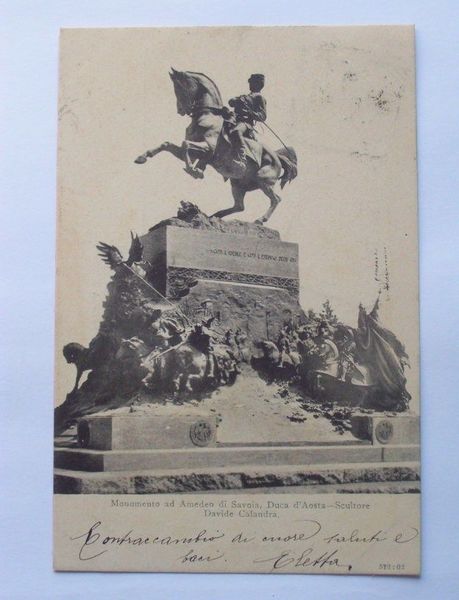 Cartolina Torino - Monumento Amedeo di Savoia 1902