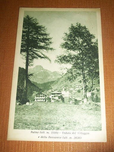 Cartolina Balme - Veduta del Villaggio e della Bessanese 1934