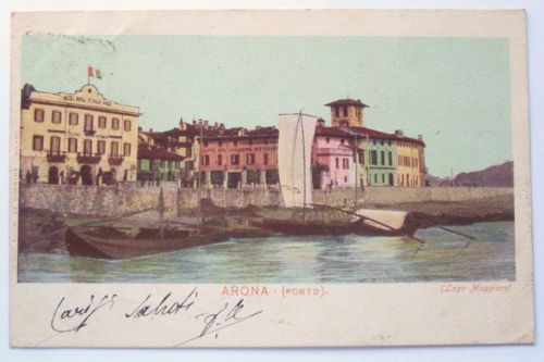 Cartolina Arona ( Lago Maggiore ) - Il Porto 1901