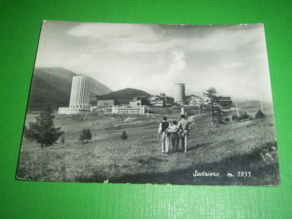 Cartolina Sestrieres - Scorcio panoramico 1955