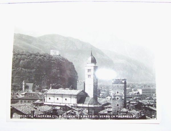 Cartolina Trento - Panorama col Mon. a Battisti 1940 ca