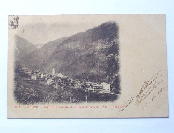 Cartolina Ronco Canavese ( Torino ) - Panorama 1902