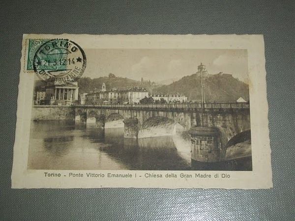 Cartolina Torino - Ponte Vittorio Emanuele I 1912