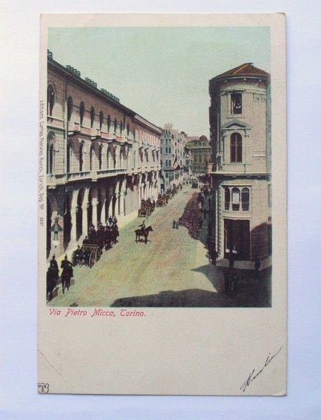 Cartolina Torino - Via Pietro Micca 1900 ca