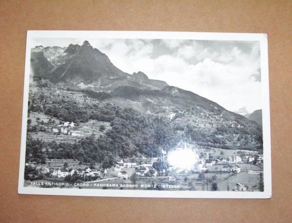 Cartolina Crodo - Panorama col Monte Cistella 1952