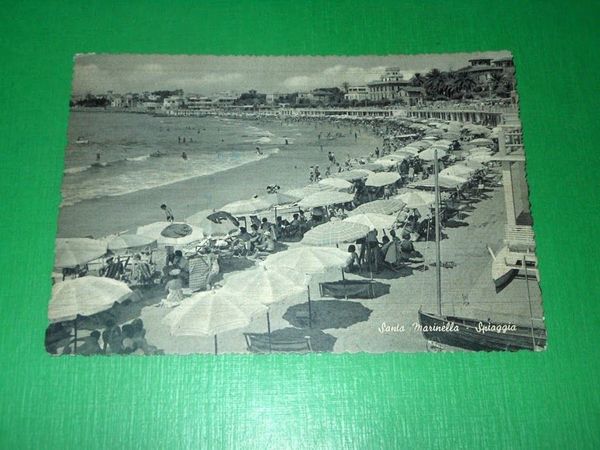 Cartolina Santa Marinella - Spiaggia 1950 ca