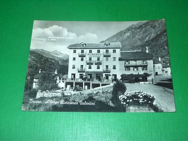 Cartolina Baceno - Albergo Ristorante Valentini 1958