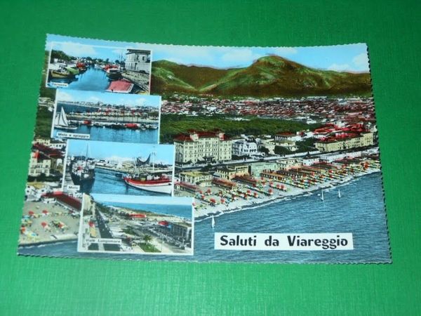 Cartolina Saluti da Viareggio - Vedute diverse 1955 ca
