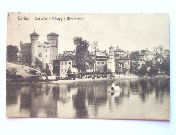 Cartolina Torino - Castello e Vilaggio Medioevale 1910
