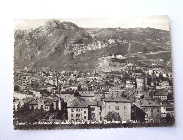 Cartolina Trento - Panorama col monte Bondone -- 1956