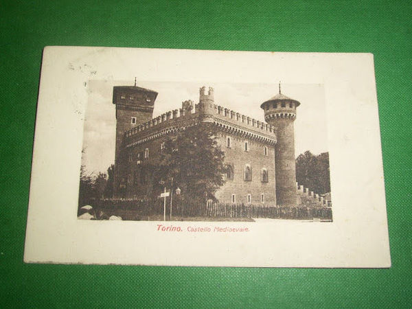 Cartolina Torino - Castello Medioevale 1909