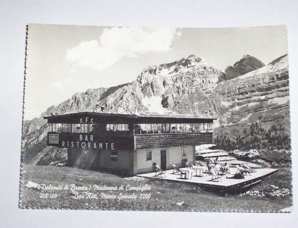 Cartolina Madonna di Campiglio - Bar Monte Spinale 1960