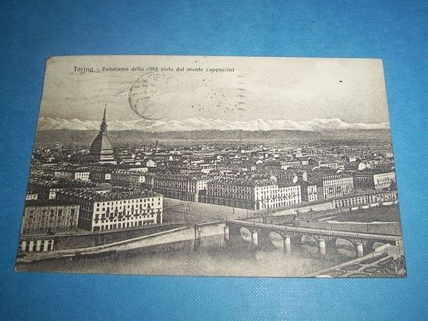 Cartolina Torino - Panorama della città 1923