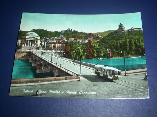 Cartolina Torino - Gran Madre e Monte Cappuccini 1960