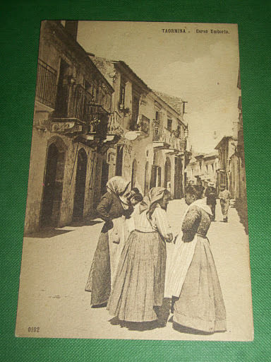 Cartolina Taormina - Corso Umberto 1909