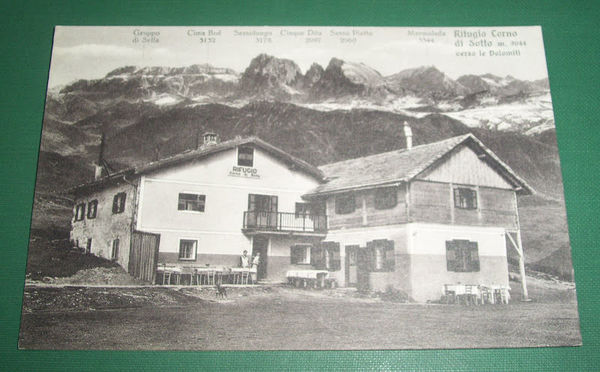 Cartolina (Bolzano) Rifugio Corno di Sotto 1925