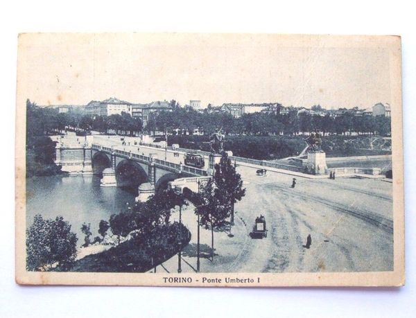 Cartolina Torino - Ponte Umberto I 1929