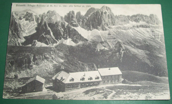 Cartolina Rifugio Bolzano al M. Pez allo Sciliar 1938