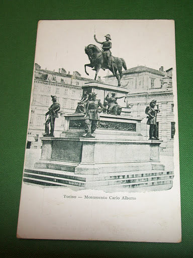 Cartolina Torino - Monumento Carlo Alberto 1900 ca