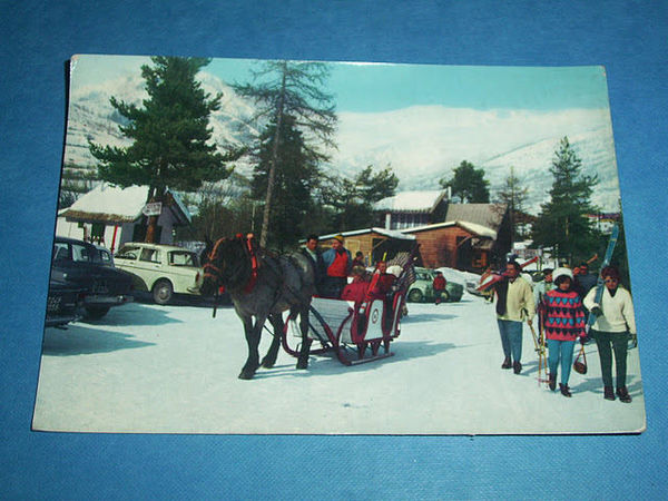 Cartolina Bardonecchia - Campo Smith - Lo slittone 1965