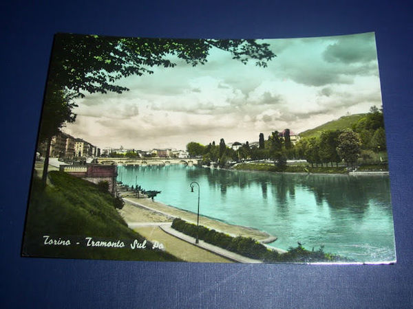 Cartolina Torino - Tramonto sul Po 1958