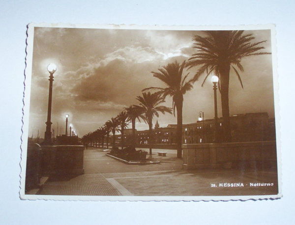 Cartolina Messina - Veduta notturna 1941