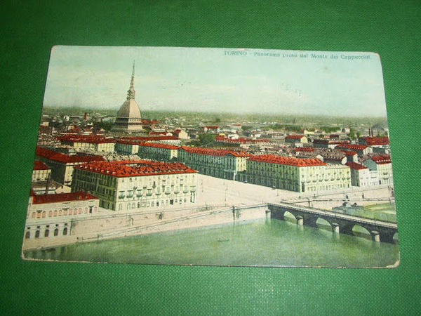 Cartolina Torino - Panorama preso dal Monte dei Cappuccini 1908