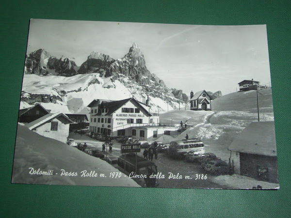Cartolina Passo Rolle - Albergo Passo Rolle 1963
