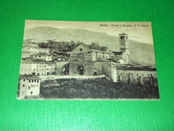 Cartolina Assisi - Chiesa e Convento di S. Chiara 1930