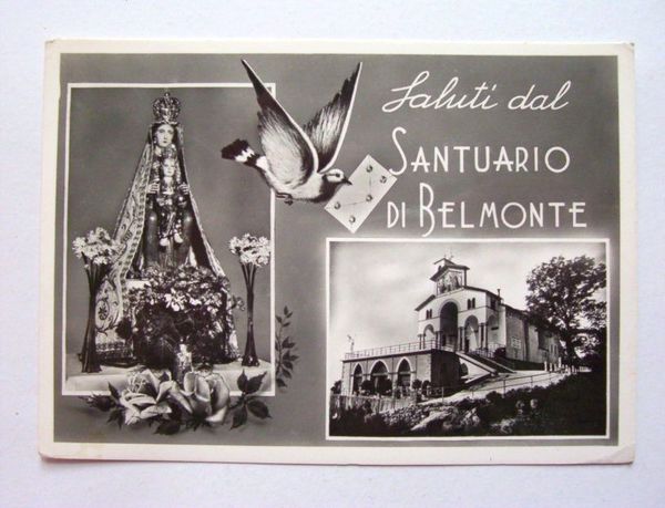Cartolina Valperga - Santuario di Belmonte 1954