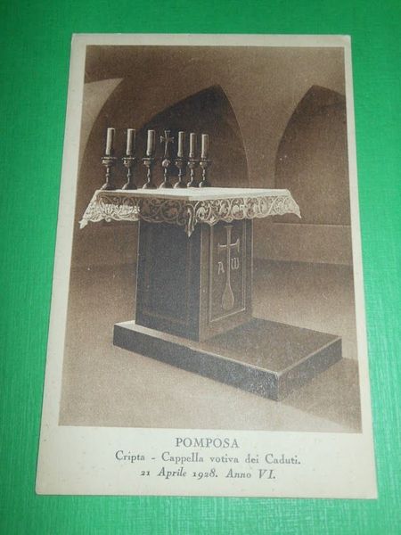 Cartolina Pomposa - Cripta - Cappella votiva dei Caduti 1928