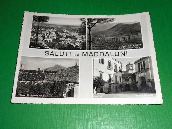 Cartolina Saluti da Maddaloni - Vedute diverse 1950 ca