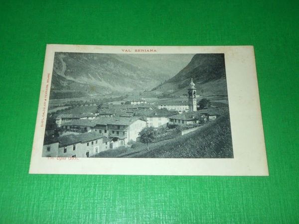 Cartolina Val Seriana - Ogna - Scorcio panoramico 1900 ca