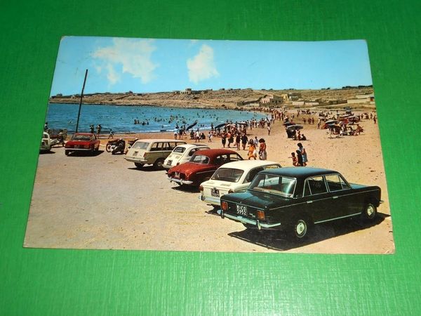 Cartolina Pozzallo - La spiaggia Raganzino 1974