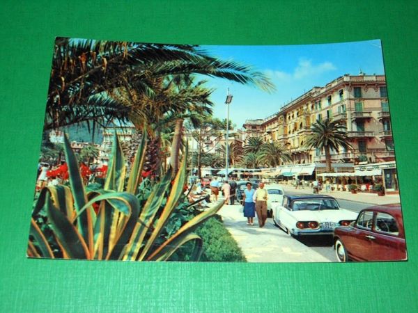 Cartolina Rapallo - Agave e palme sul Lungomare 1961