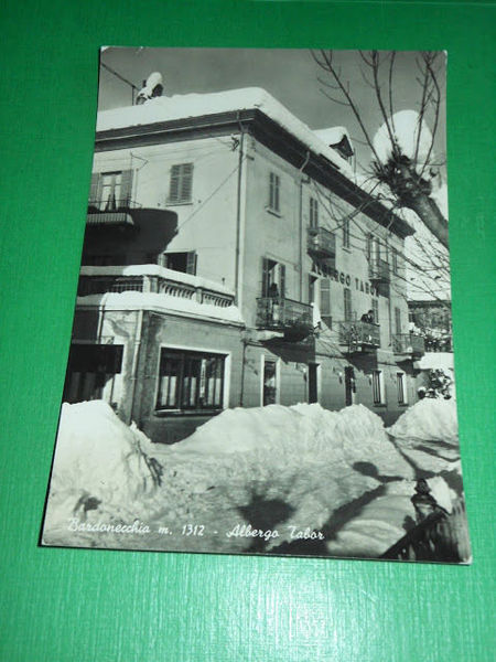 Cartolina Bardonecchia - Albergo Tabor 1955