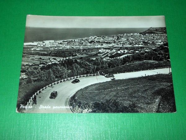 Cartolina Pesaro - Strada panoramica 1955